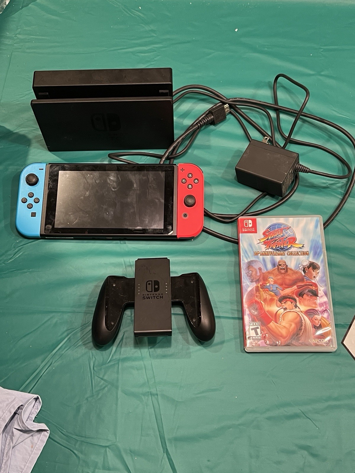 Nintendo Switch System Console w/Neon Red & Blue Joy-Cons + Dock & Extras