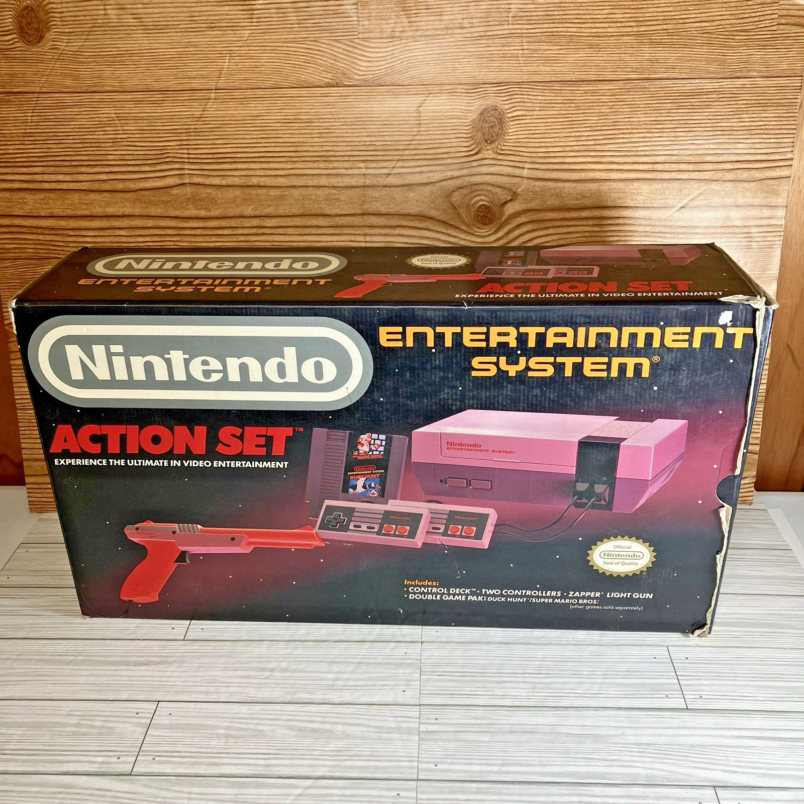 Nintendo NES Action Set Home Console – White/Gray In Box With Foam And Inserts