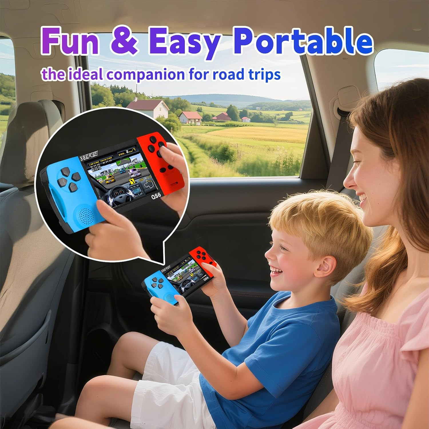 Handheld Game Console for Kids 3.5″ IPS Large Screen Rechargeable,Preloaded 216