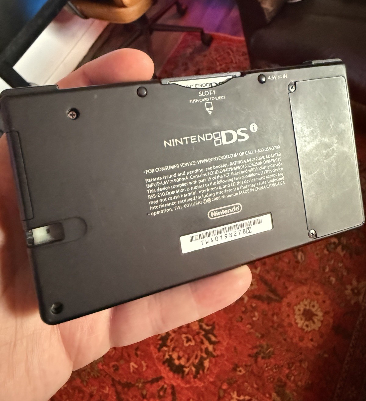Nintendo DSi Black Nintendo DS TWL-001 USA 2008 W/ Charger No Stylus