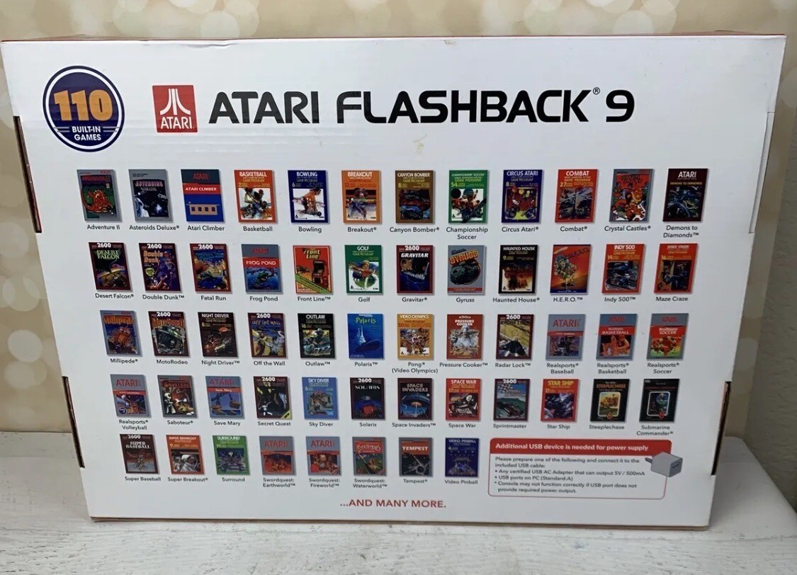 Atari Flashback 9 HDMI Retro Console Built-in Games 110 W 2 Controllers AtGames