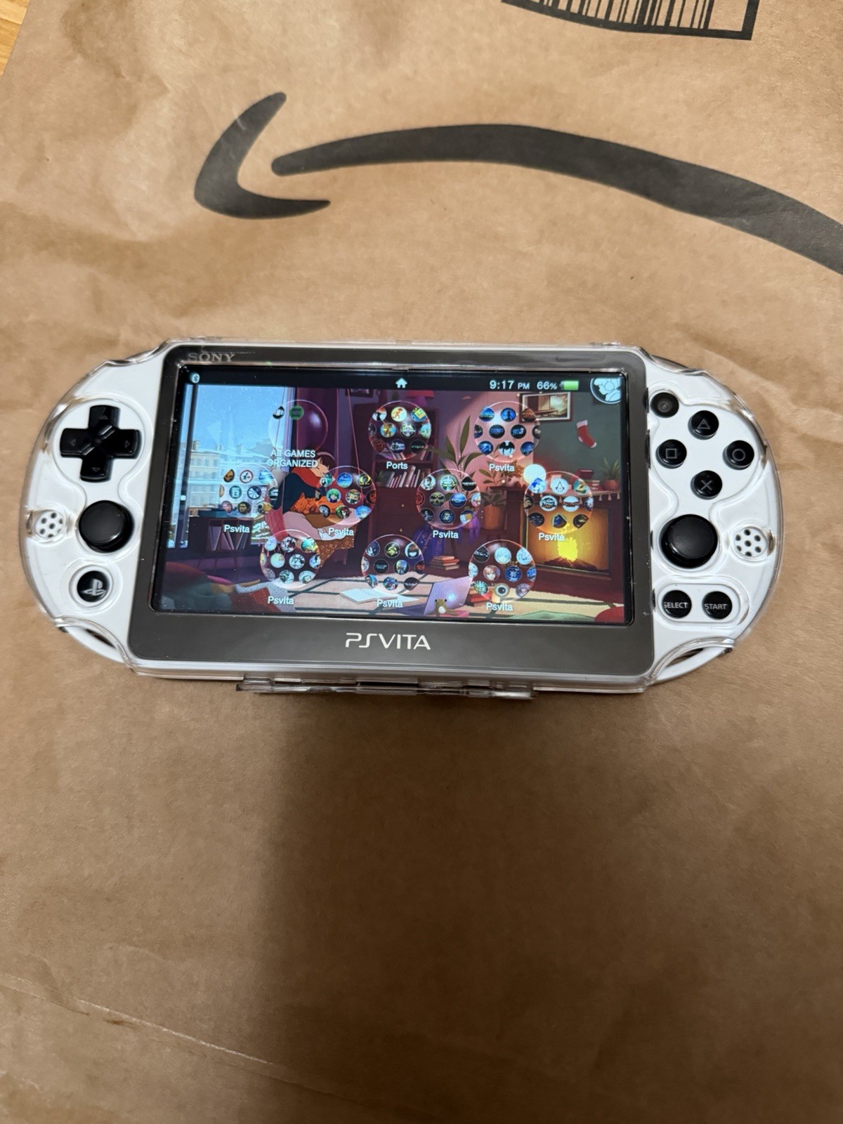 PS Vita PCH-2000 Slim Black and White with Charger Tested Working