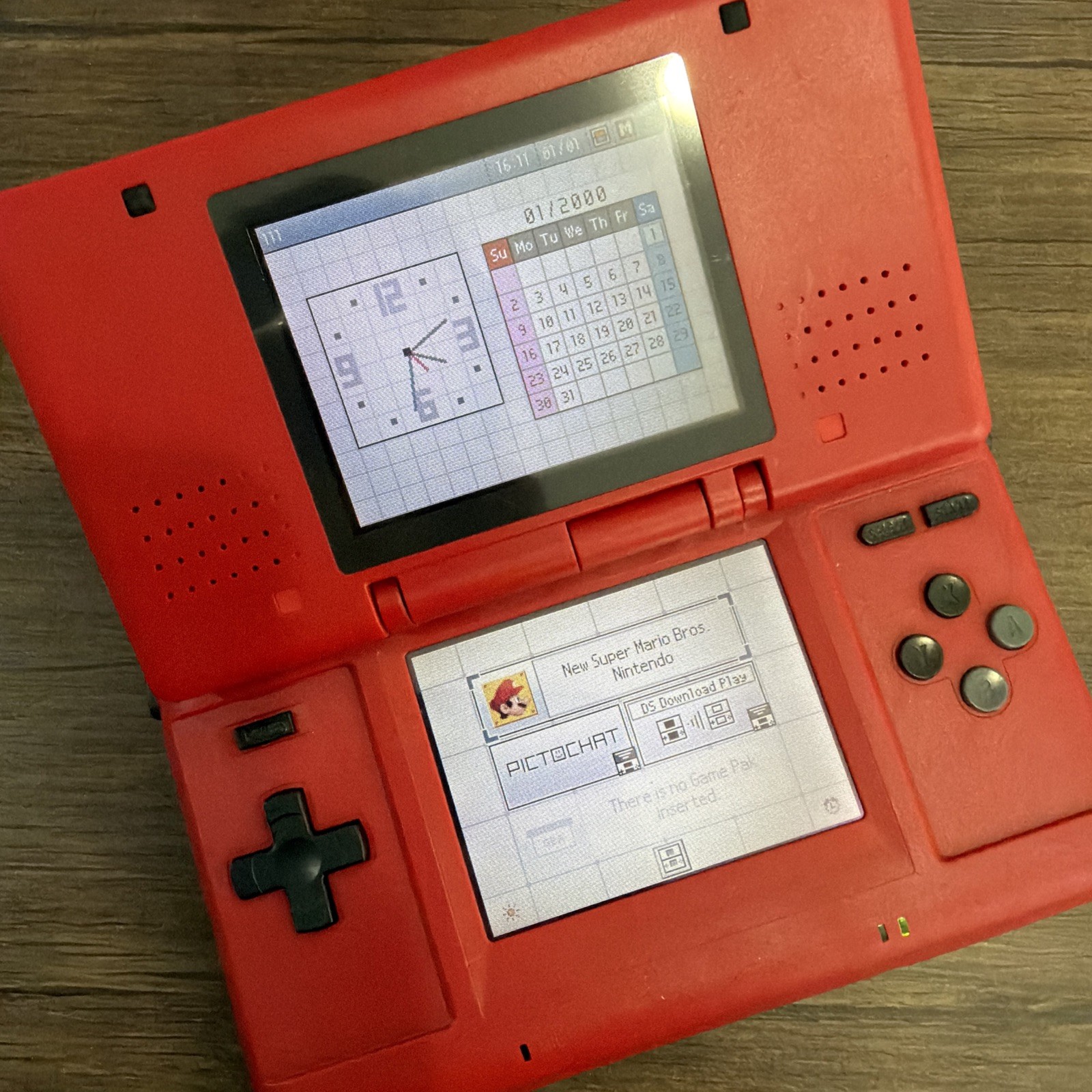 Original Nintendo Red DS Console New XY Pokemon Shell/Screens/Broke Digitizer