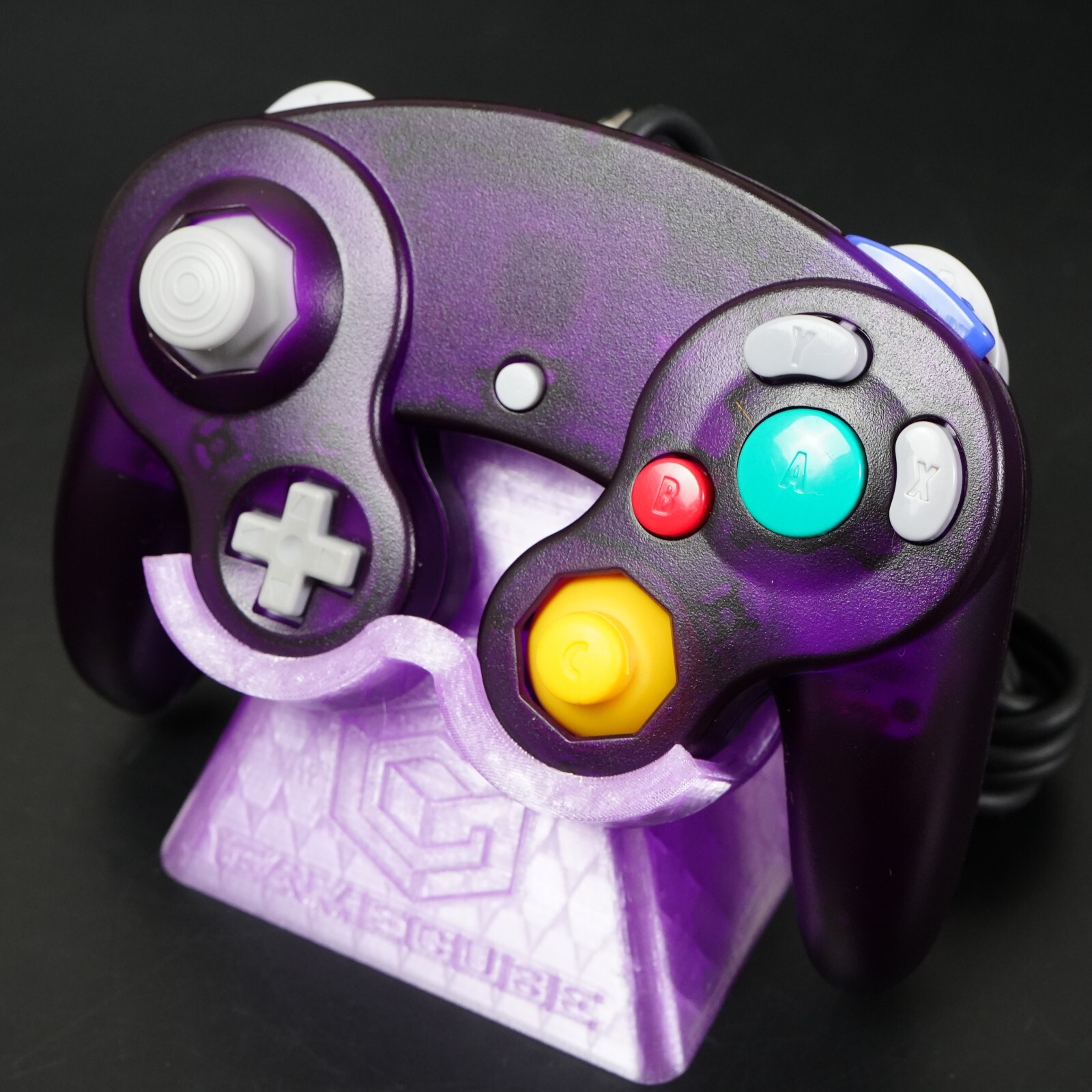 Nintendo GameCube Clear Purple Shell NTSC U-C/J Region Switch Mod w/GB Player