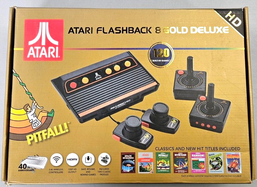 Atari Flashback 8 Gold Deluxe HD Console 40th Anniversary Edition GOOD!!!