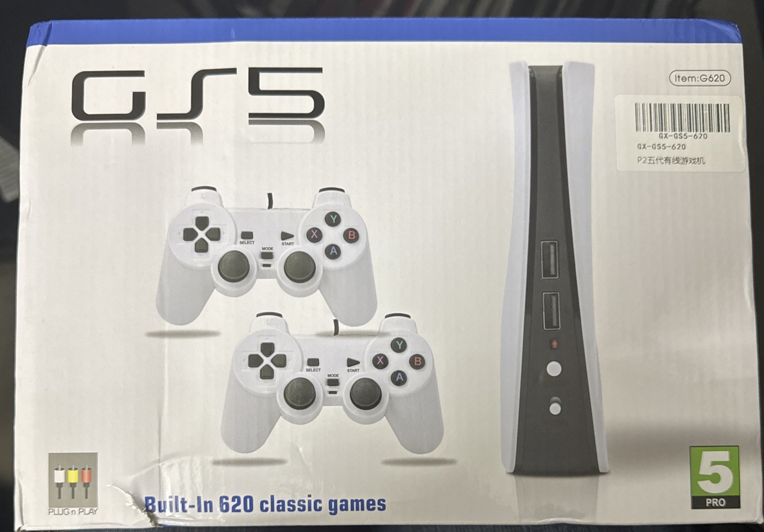 GS5 Game Console – 300 Retro classic Mini Gamer duel USB Wired Controllers