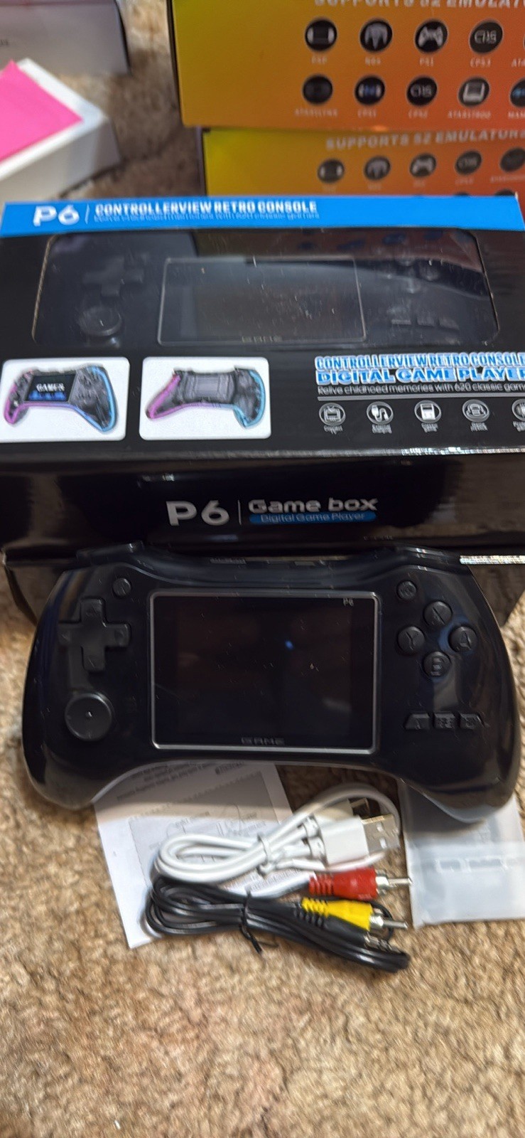 Gamebox P6 Game Box Handheld System, Digital Game Player, USB, RCA, Black