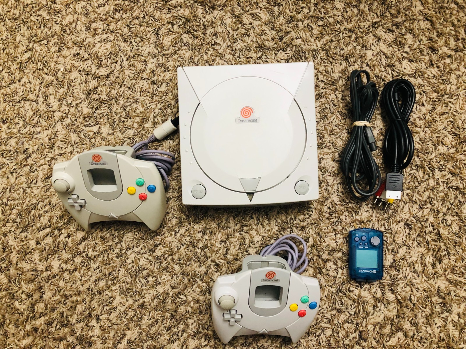 Sega Dreamcast Console System HKT-3020 With 2 Controllers & Memory Card TESTED3!