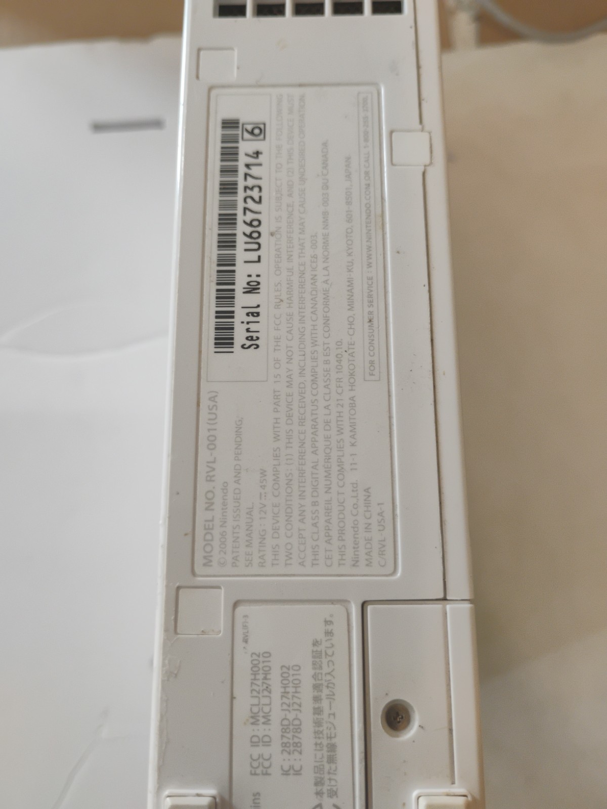 Nintendo Wii White Console Only RVL-001(USA) Tested and working