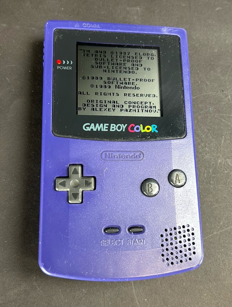 1998 Game Boy Color Grape CGB-001 Works