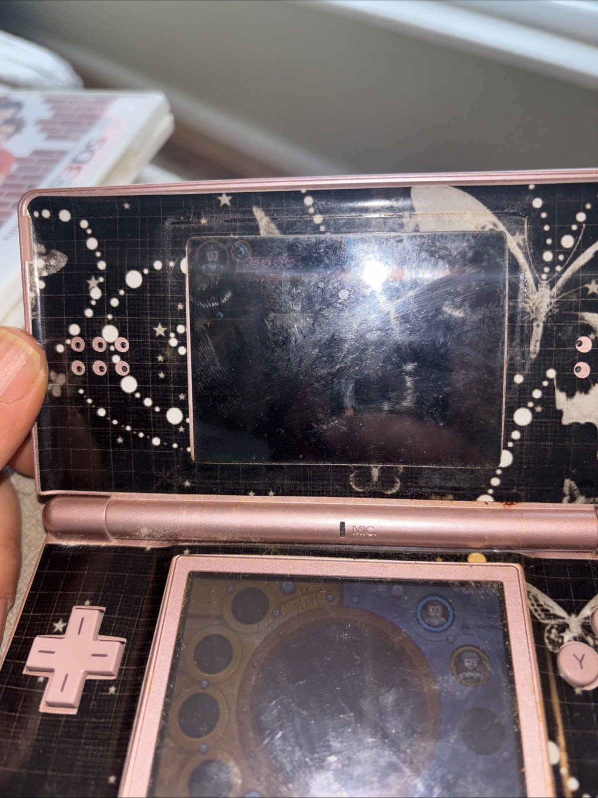 Nintendo DS Lite Handheld Game Console Only USG-001 Coral Pink With Game #25