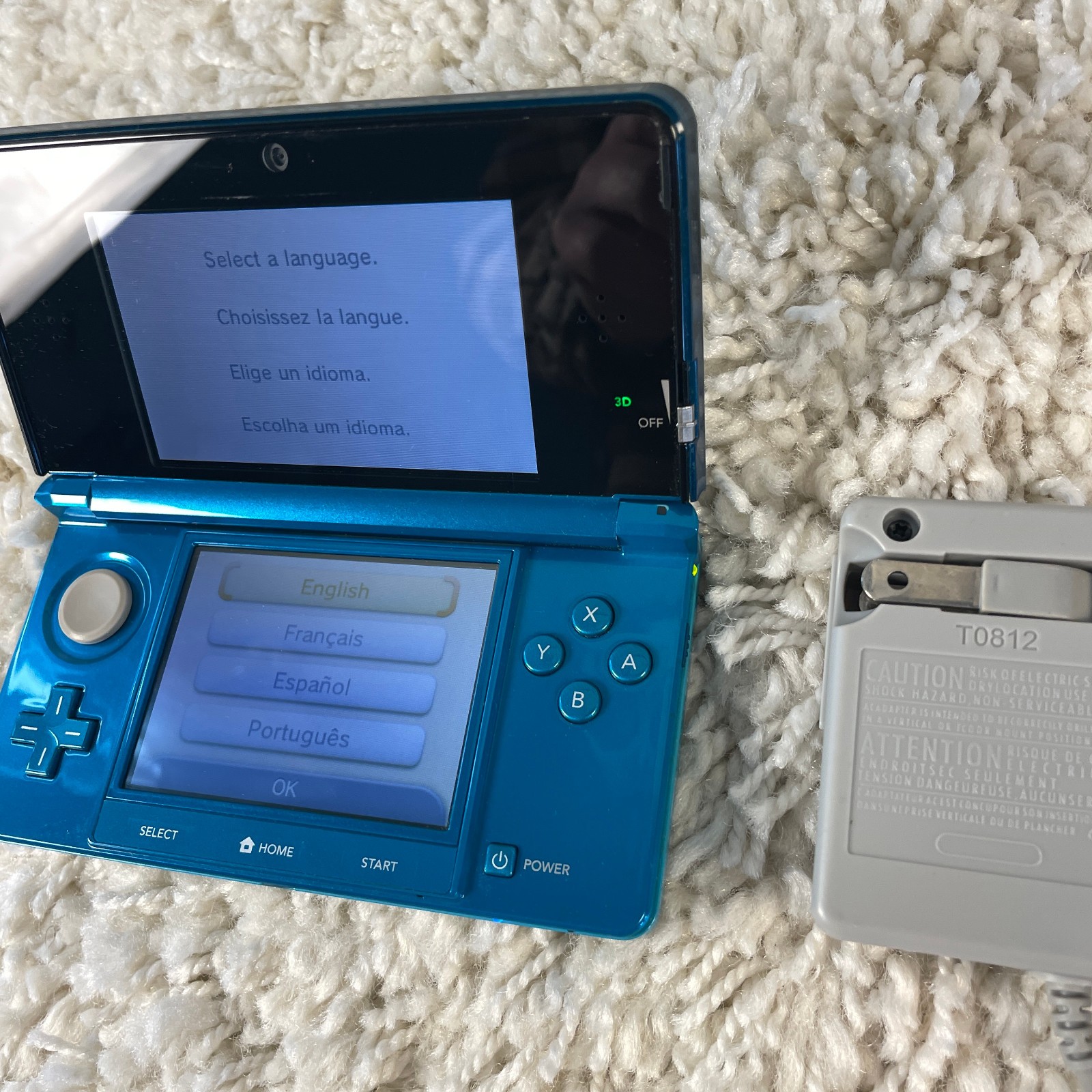 Nintendo 3DS Aqua Blue Handheld Handheld Console System CTR-001 Tested
