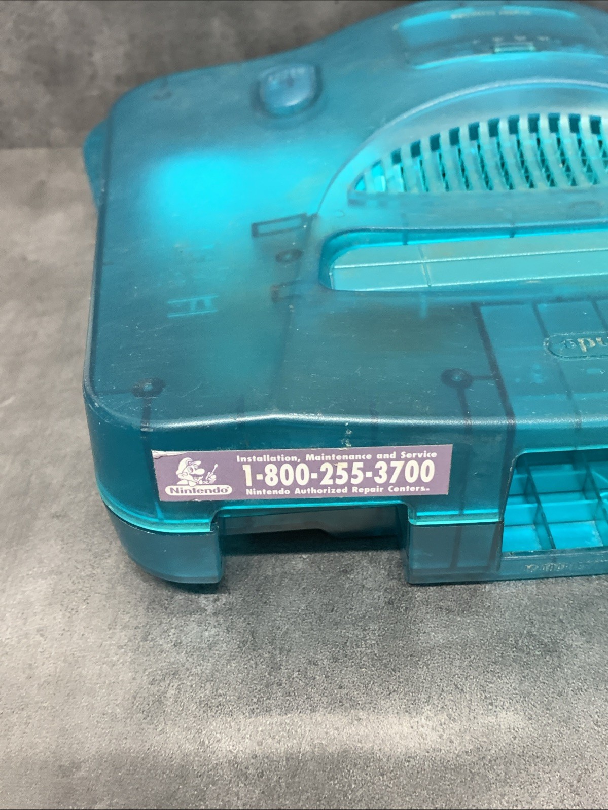 Nintendo 64 Funtastic Ice Blue Console Only RESET BUTTON DOES NOT WORK Read N64