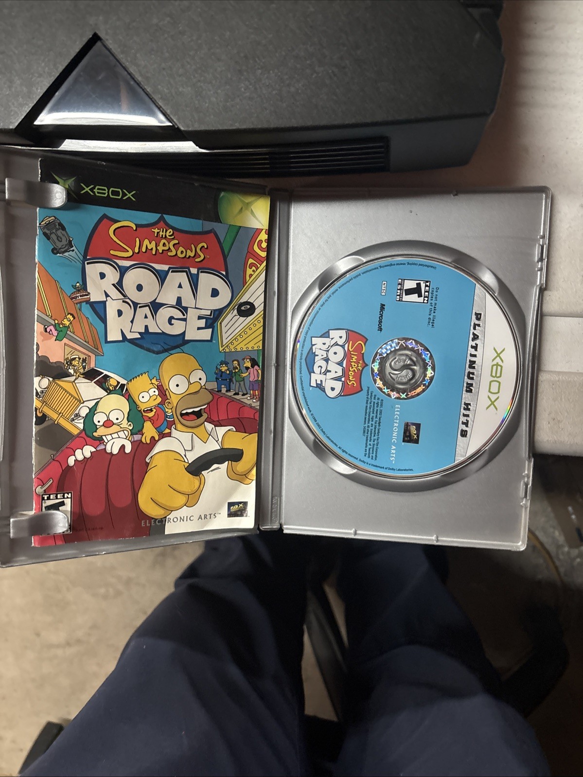Xbox Original Tested Working GWith DVD Playback Kit No Cords 2 Games Simpsons