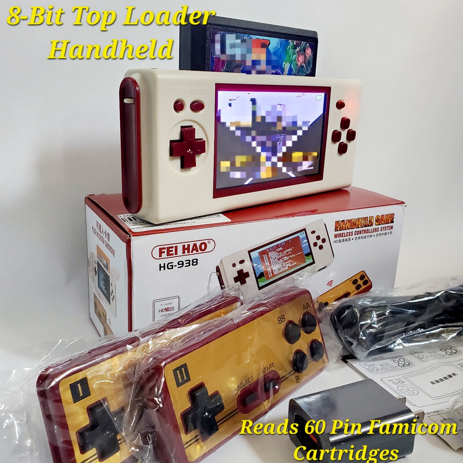 TOP LOADER Handheld 8Bit Console 60pin FC-Pocket Portable Cartridge Game Reader