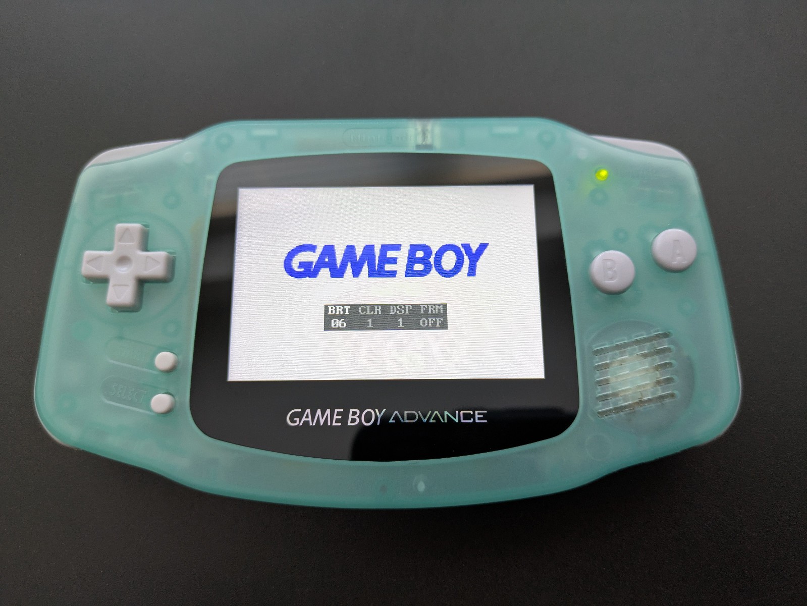 GBA – IPS Laminated 3.0 Console Glacier Blue – USB-C Battery – Glow in the dark