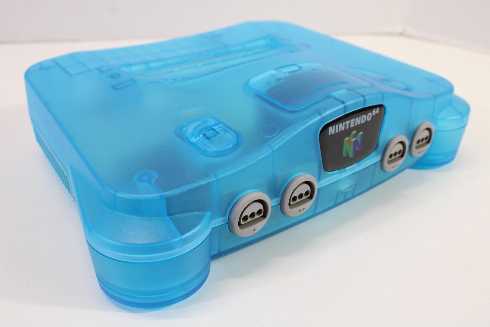 Nintendo 64 Clear Transparent Ice Blue Console Controller AC AV Bundle N64