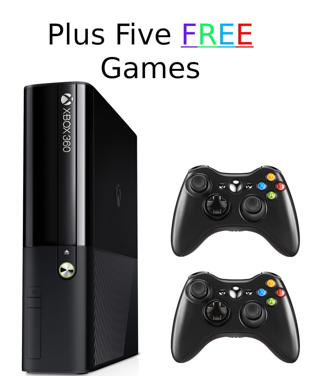 GUARANTEED Microsoft Xbox 360 S E 250gb Video Game Console & 2 Controllers GAMES