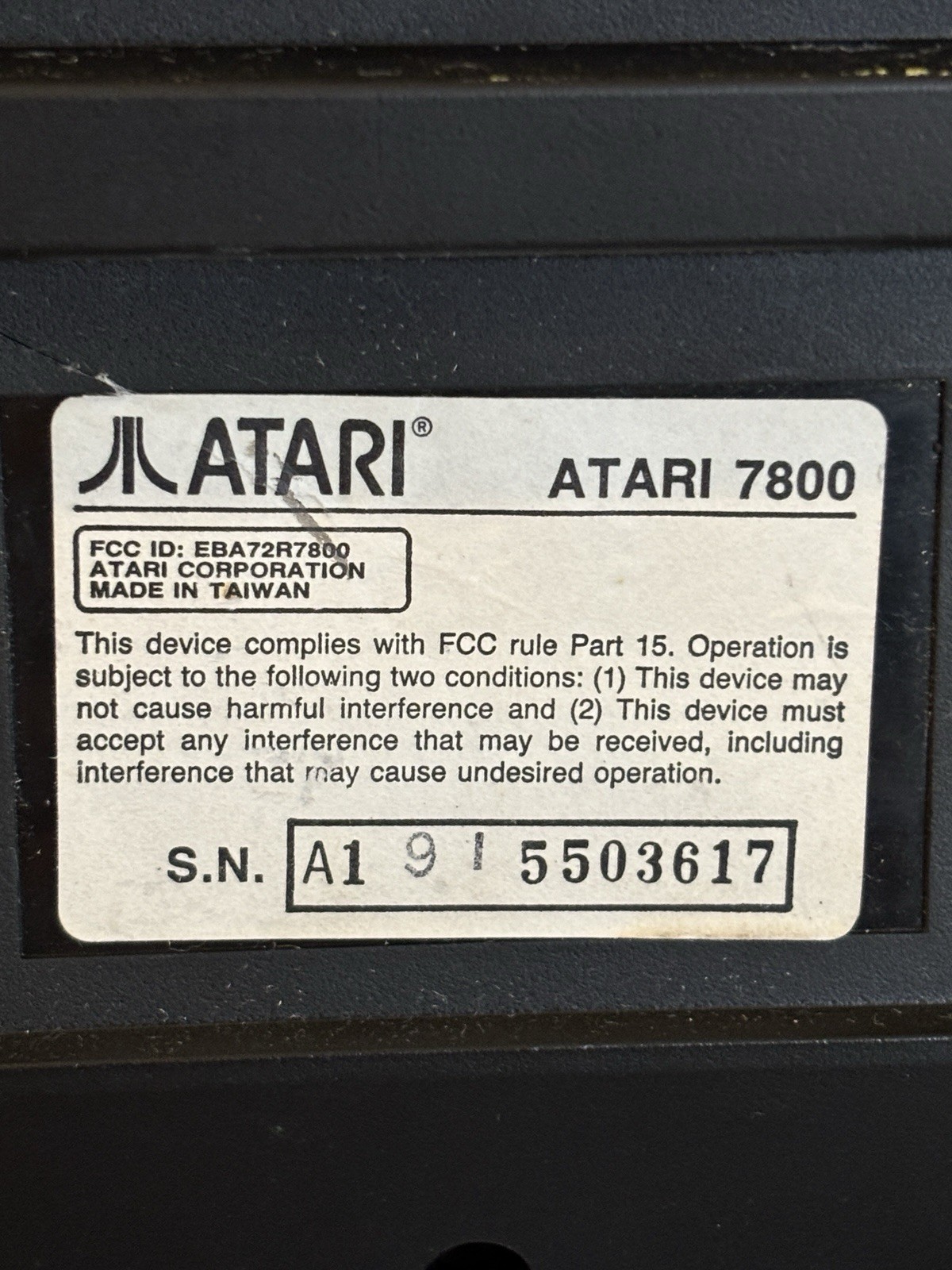 Atari 7800 ProSystem Console System OEM Power Supply For Parts Repair VTG Retro