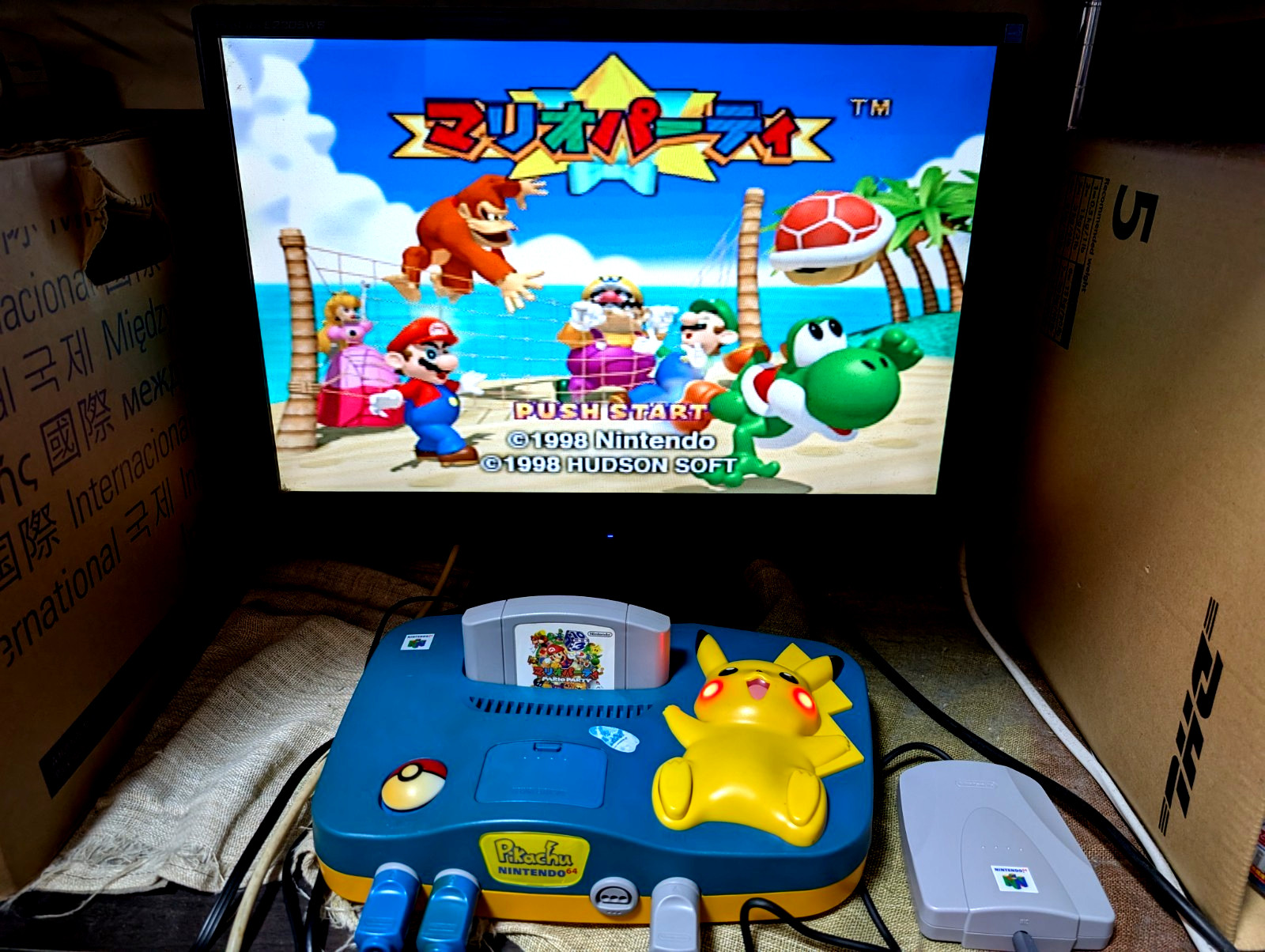 Nintendo 64 Pokemon Pikachu Region Free Console 2Controllers N64 japan