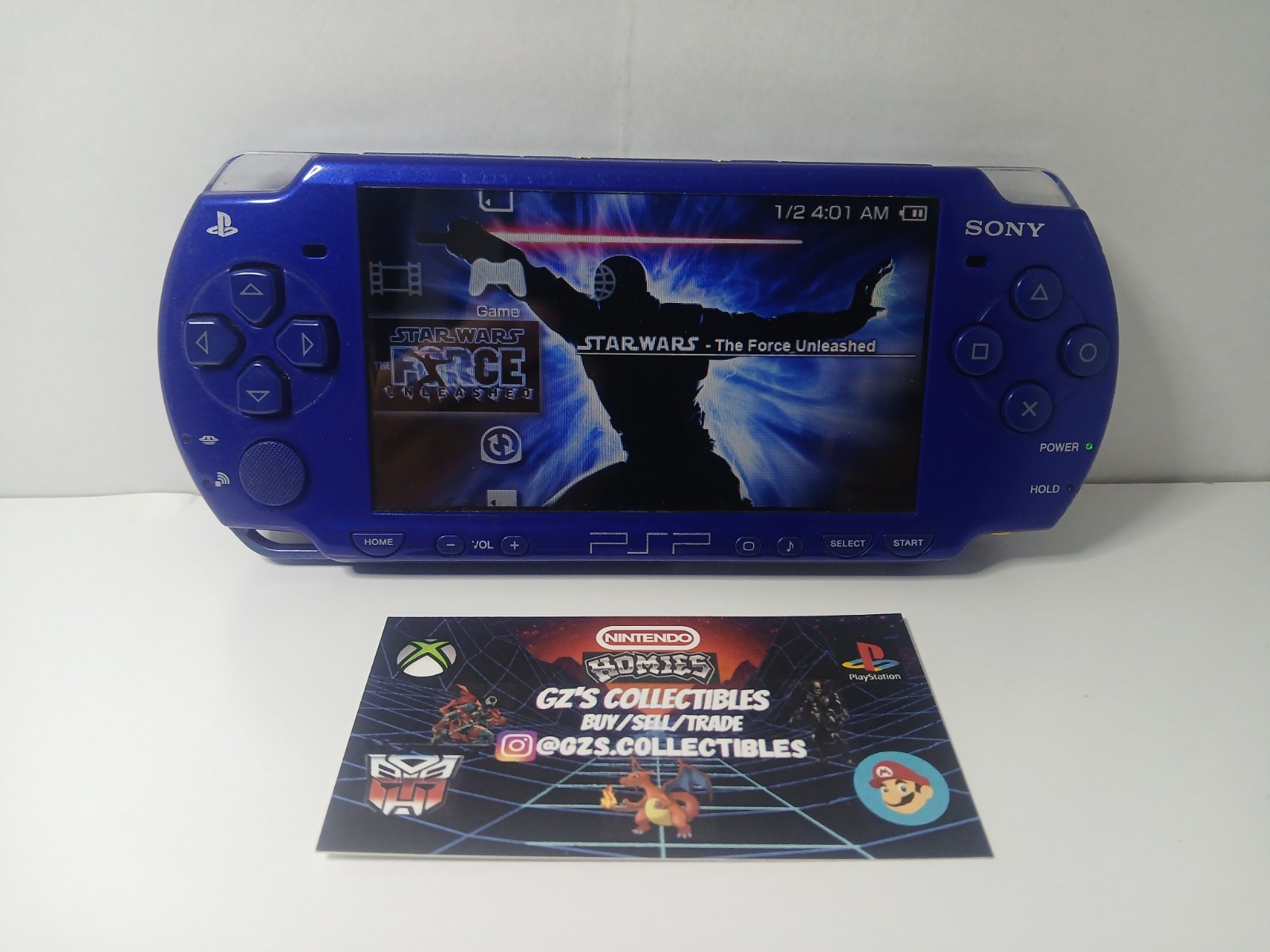 ✅ SONY PSP 1001 USA 💙 BLUE HANDHELD CONSOLE TESTED WORKING