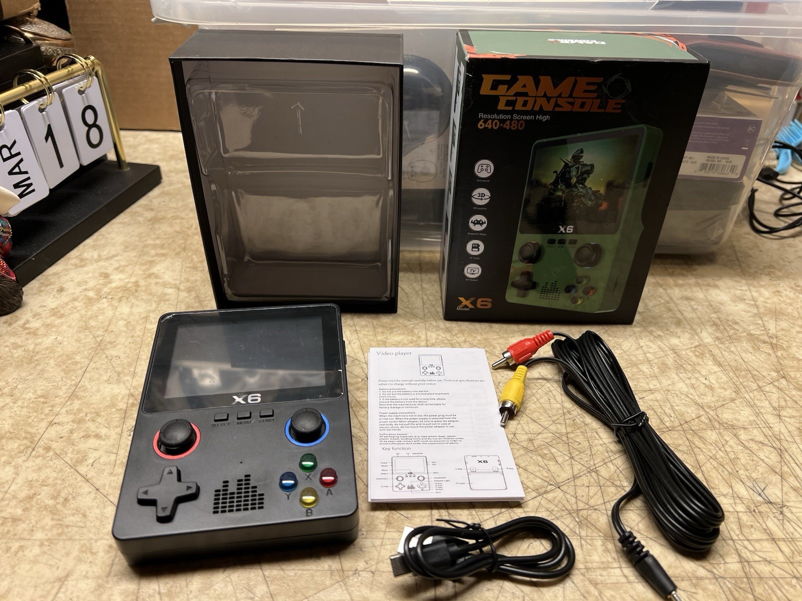 Retro Handheld Game Console-Model X6-Dual Joystick-640 Res & 480 Pix-3.5″ screen