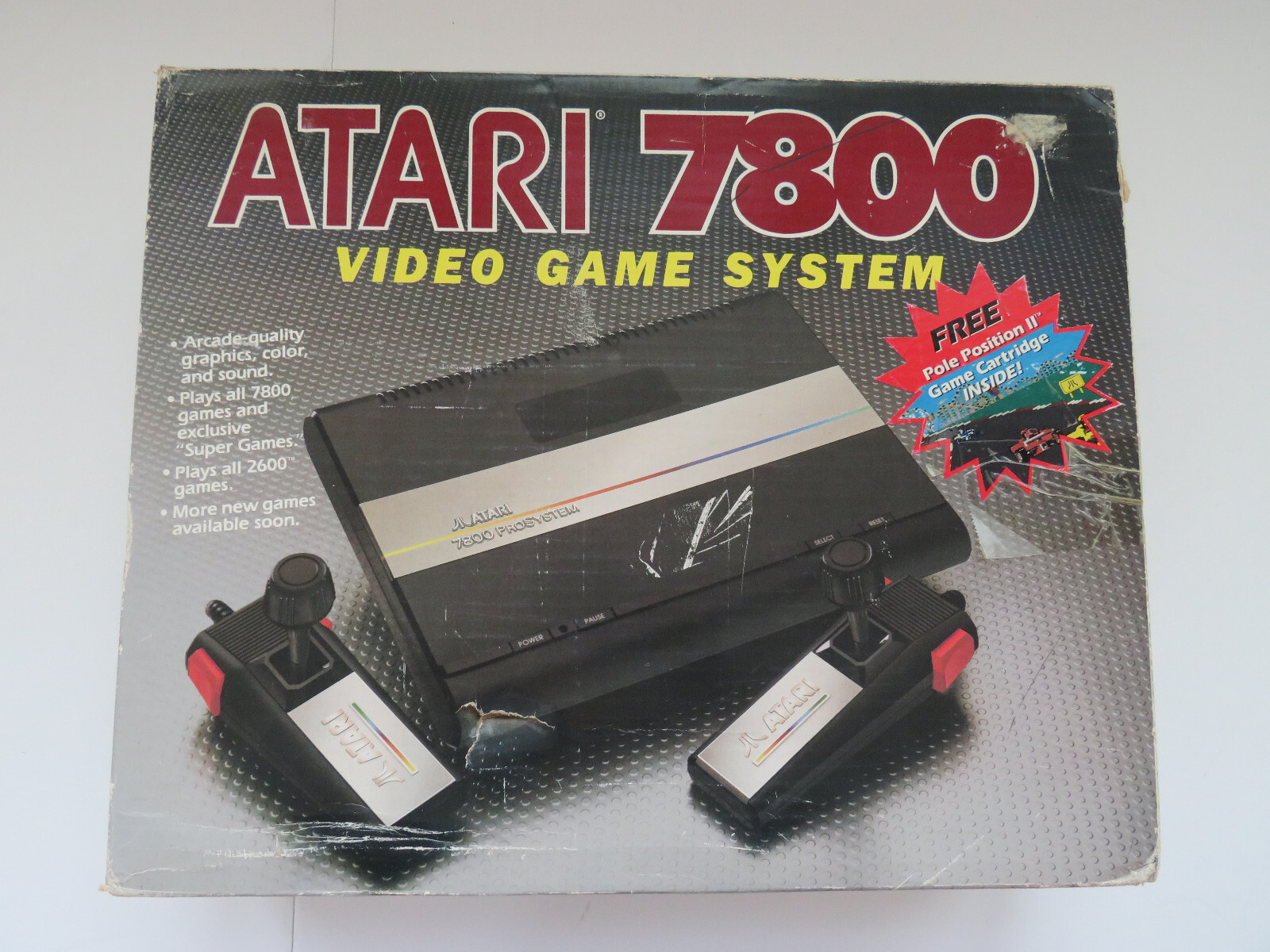 1987 ATARI 7800 ProSystem Console Game Complete in Original Box with 3 Games