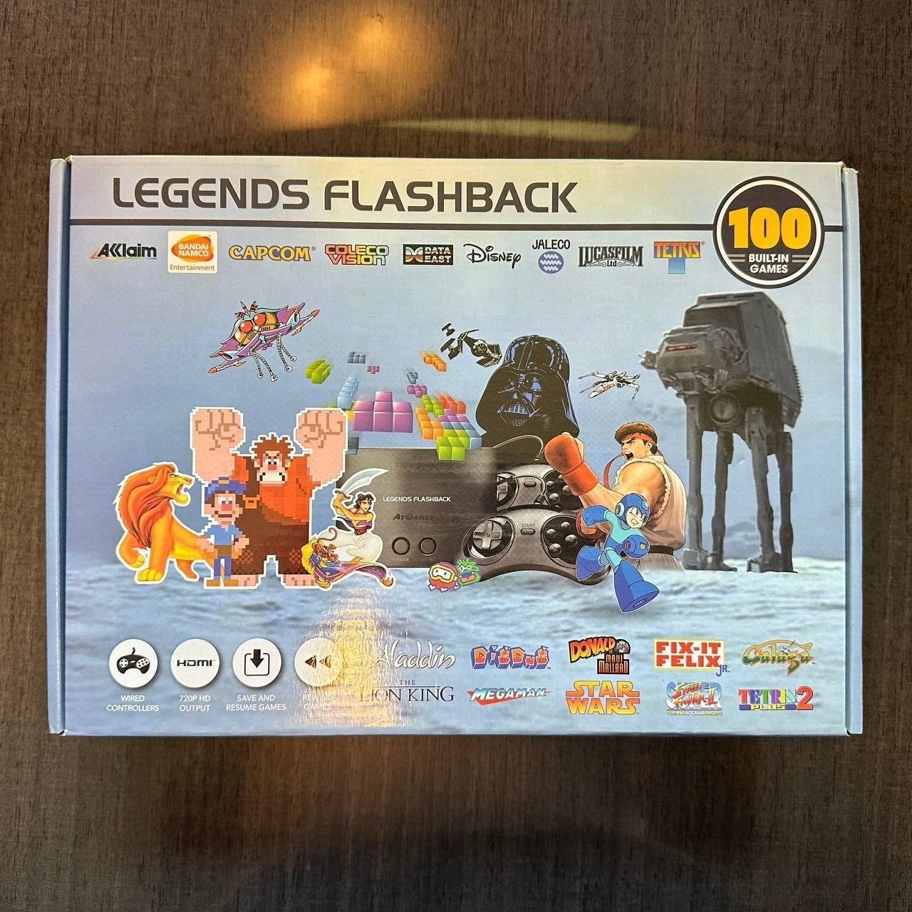 AtGames Legends Flashback HDMI Console with 100 Built-in Games 2 Controllers New