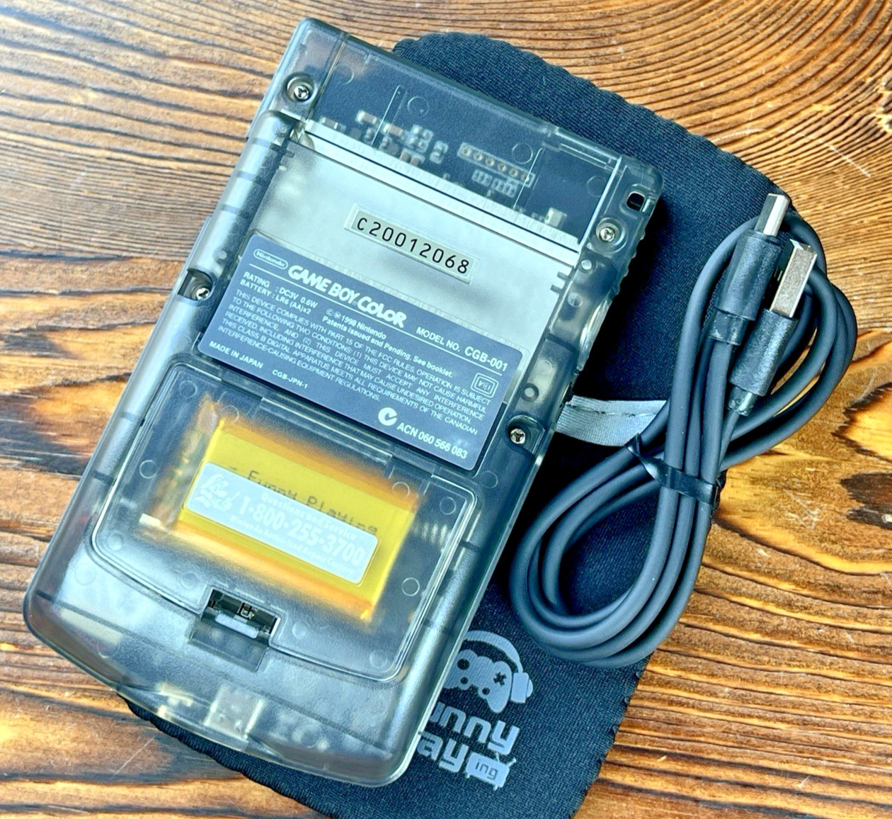Clear Black DMG 💎 FPGBC Gameboy Color GBC Funnyplaying IPS Screen USB-C Console