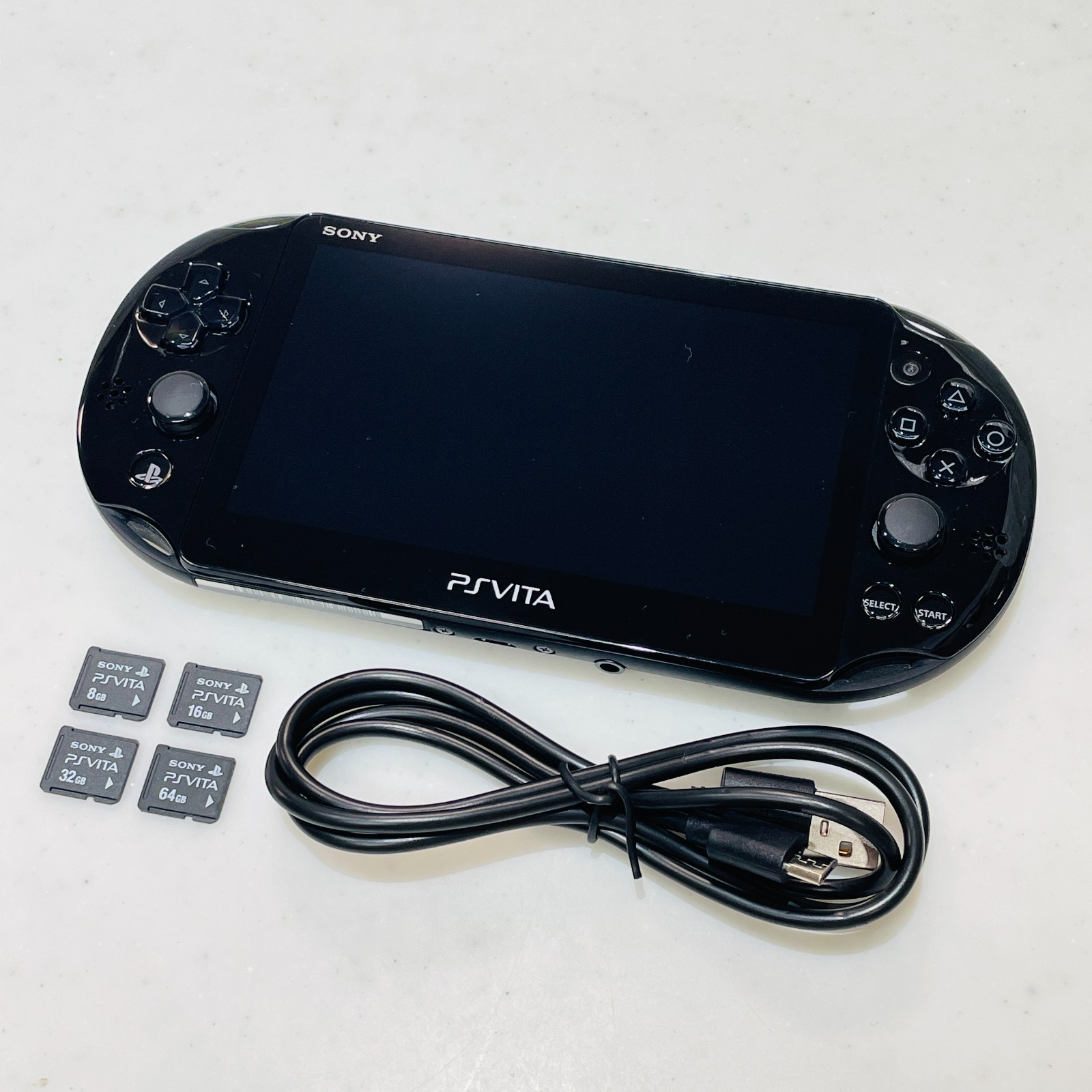 PS Vita Slim 2000 Black LCD Console USB Charger Select Memory Card Region Free