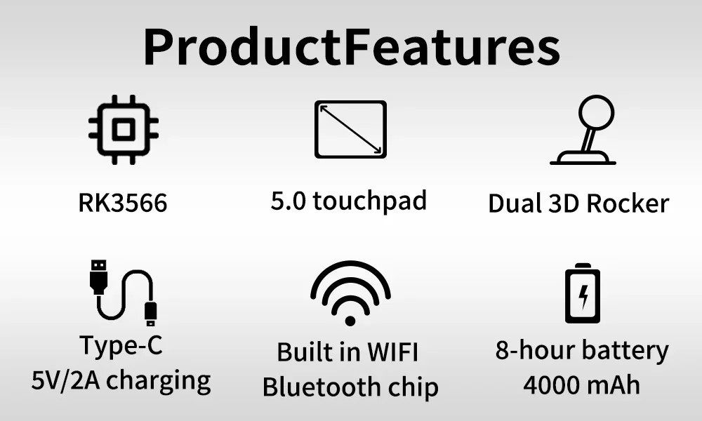 RGB10 MAX3 Retro Handheld Console 5″ 1280×720 HD 4000mAh WiFi