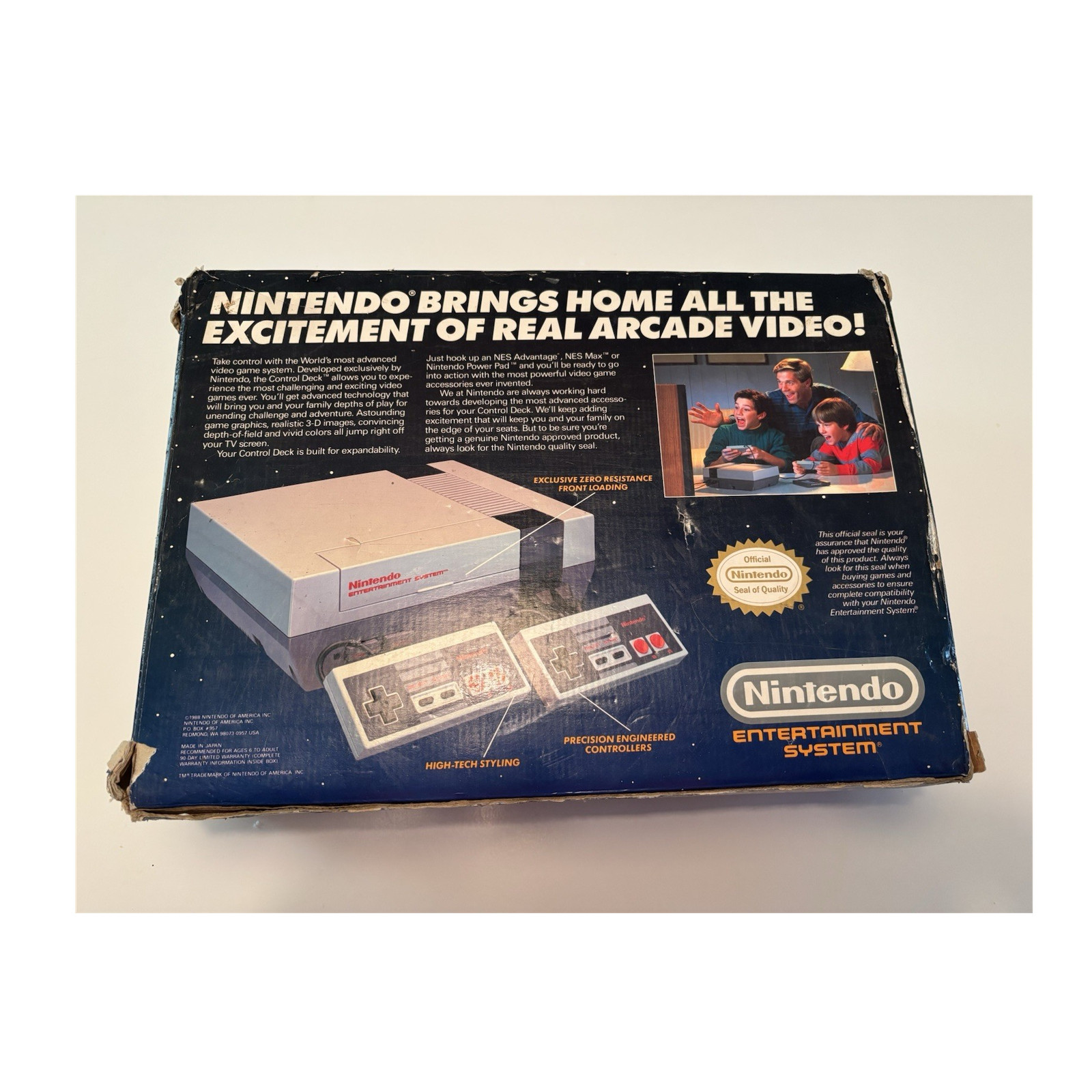 Nintendo NES Control Deck Console NES-001 w/ Box, 2 Controllers, Power & Cables