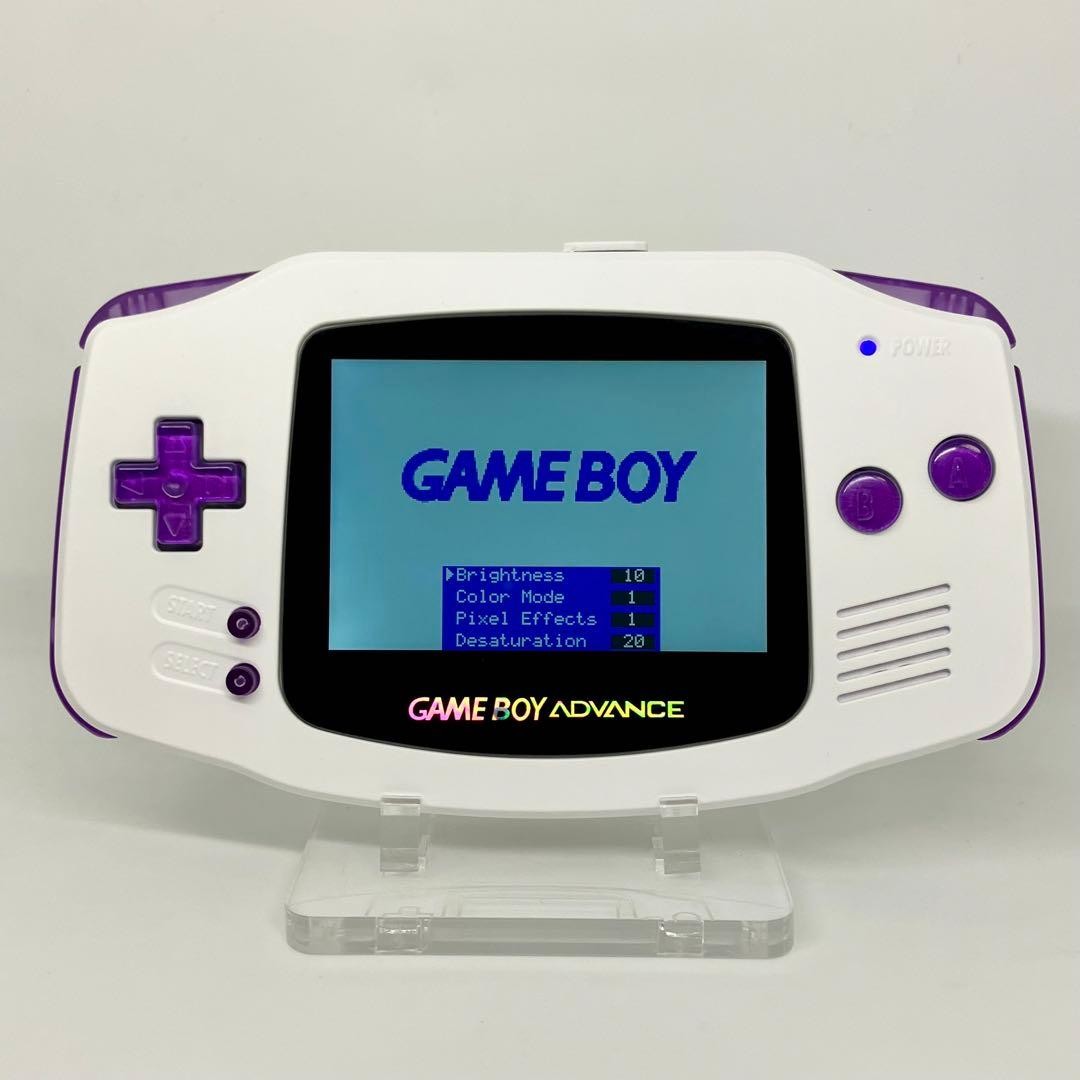 Nintendo Game Boy Advance IPS V5 White Chrome Purple Custom Console GBA Japan