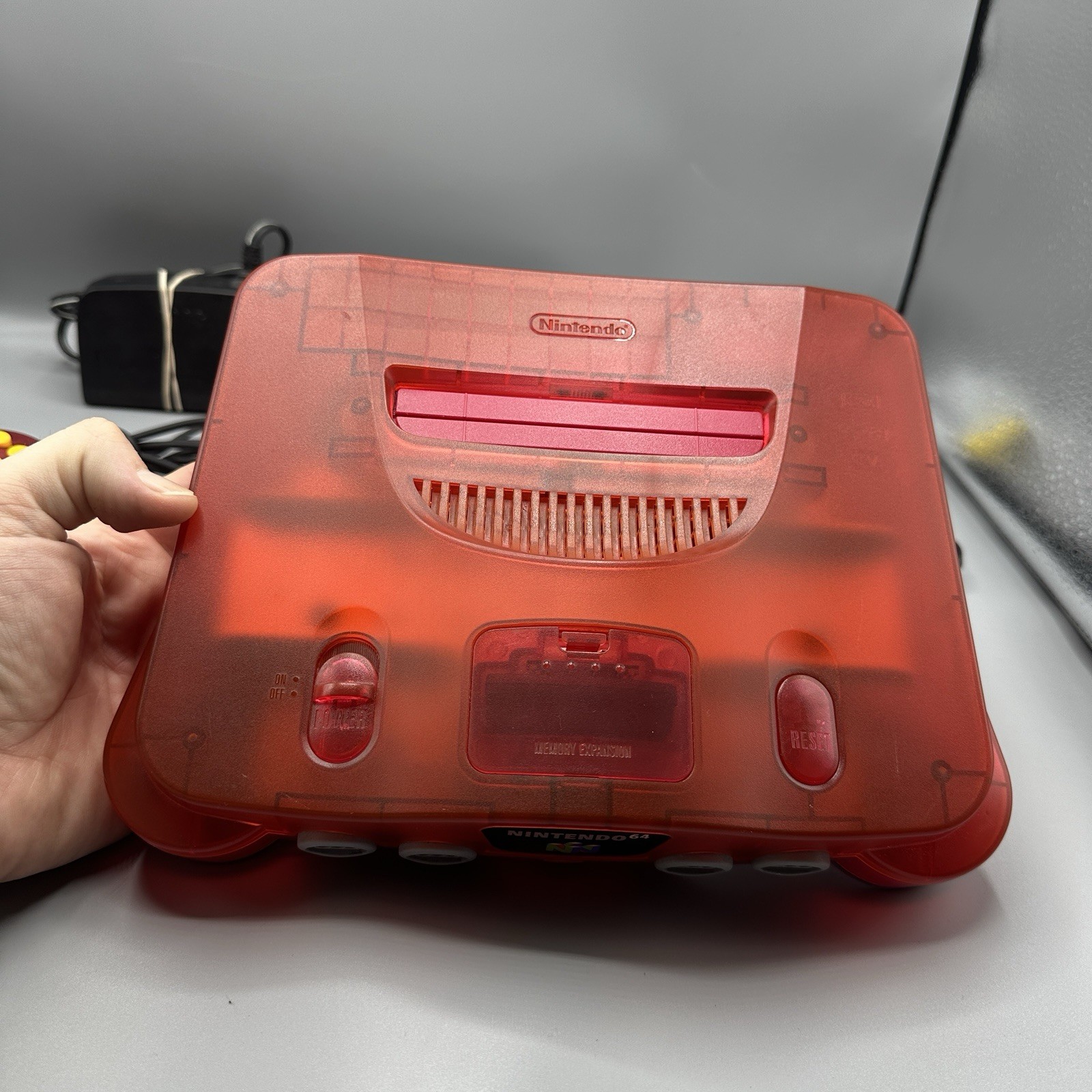 N64 Watermelon Red Funtastic Console Tested Working USA W CONTROLLER