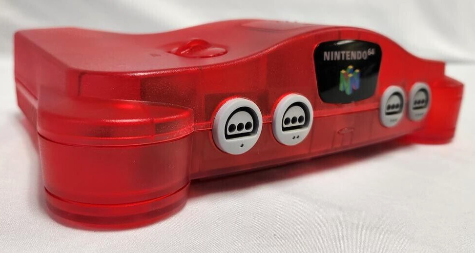 Vtg N64 Funtastic Watermelon Translucent RED Nintendo-64 Gaming Console System A