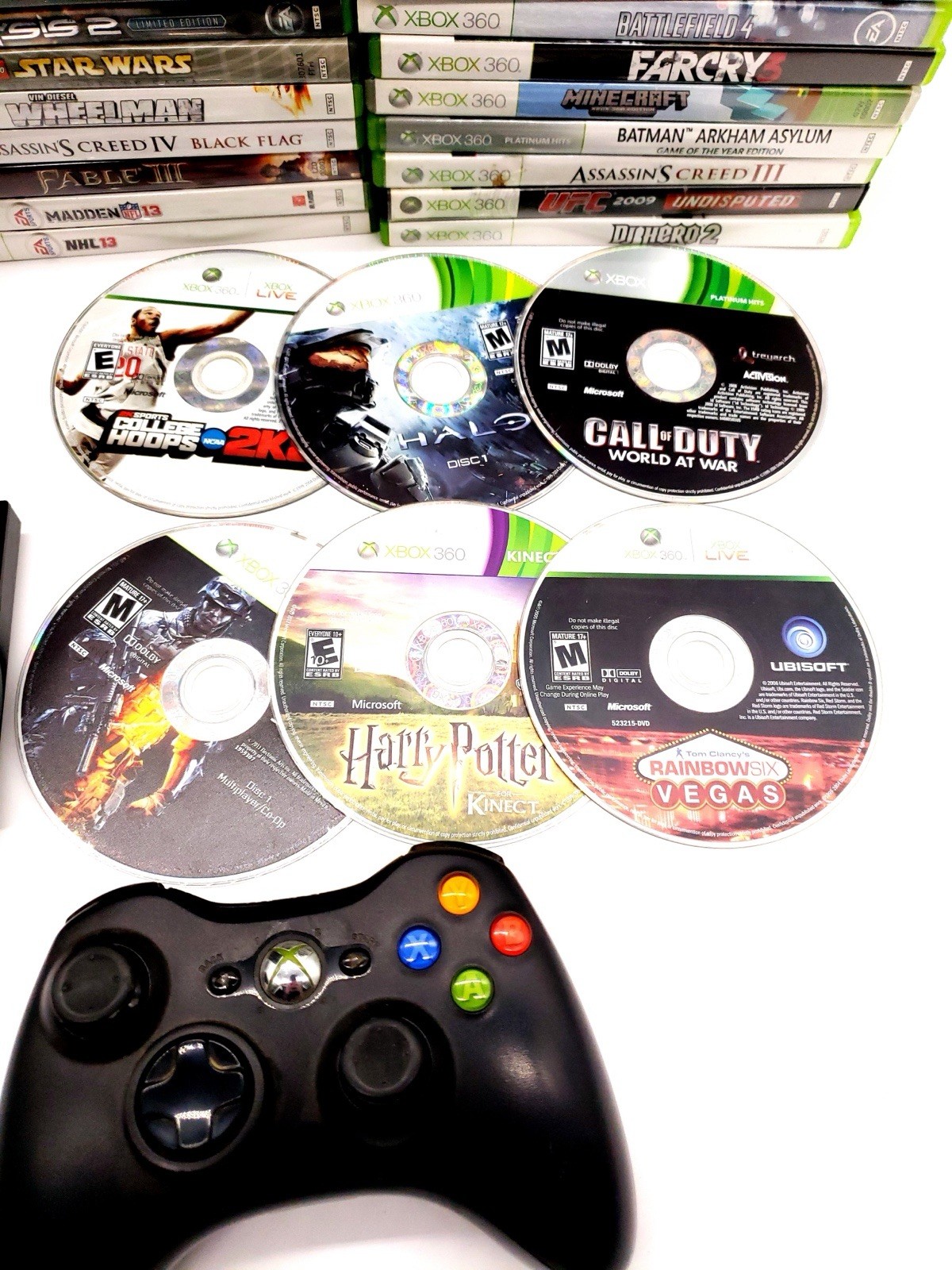 Microsoft Xbox 360 S Console – Black (1439) 250GB Drive & 34 Games SYSTEM WORKS