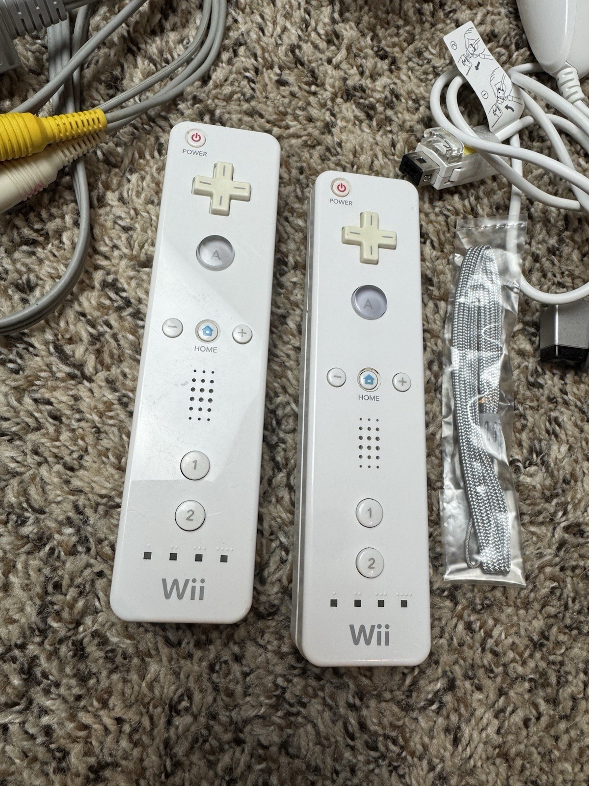 Nintendo Wii Console Bundle RVL-001 Cords Wii Remotes Nunchucks Tested & Works