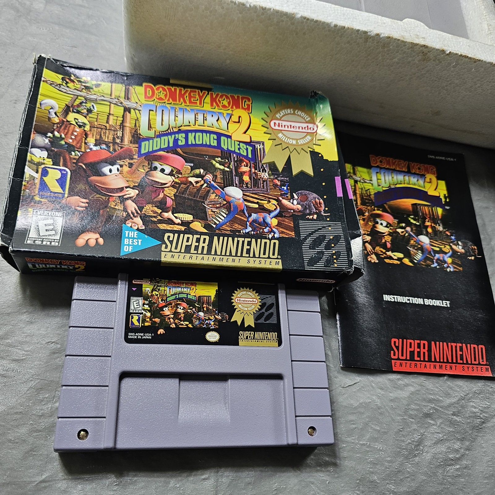 Super Nintendo SNES Console IN BOX Bundle W/ Super Mario All Star Donkey Kong 2!