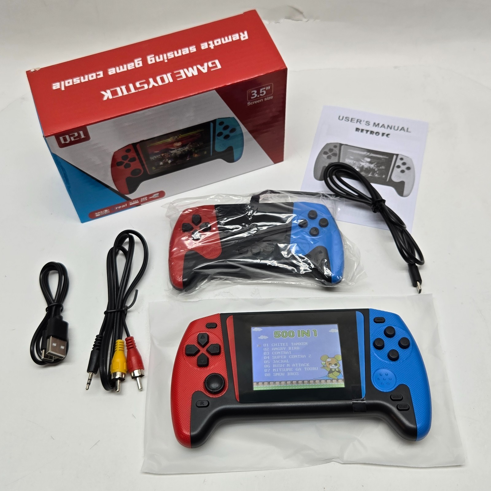 Handheld Gaming Console 3.5″ Portable 500-in-1 Classic Retro Games TV Connection