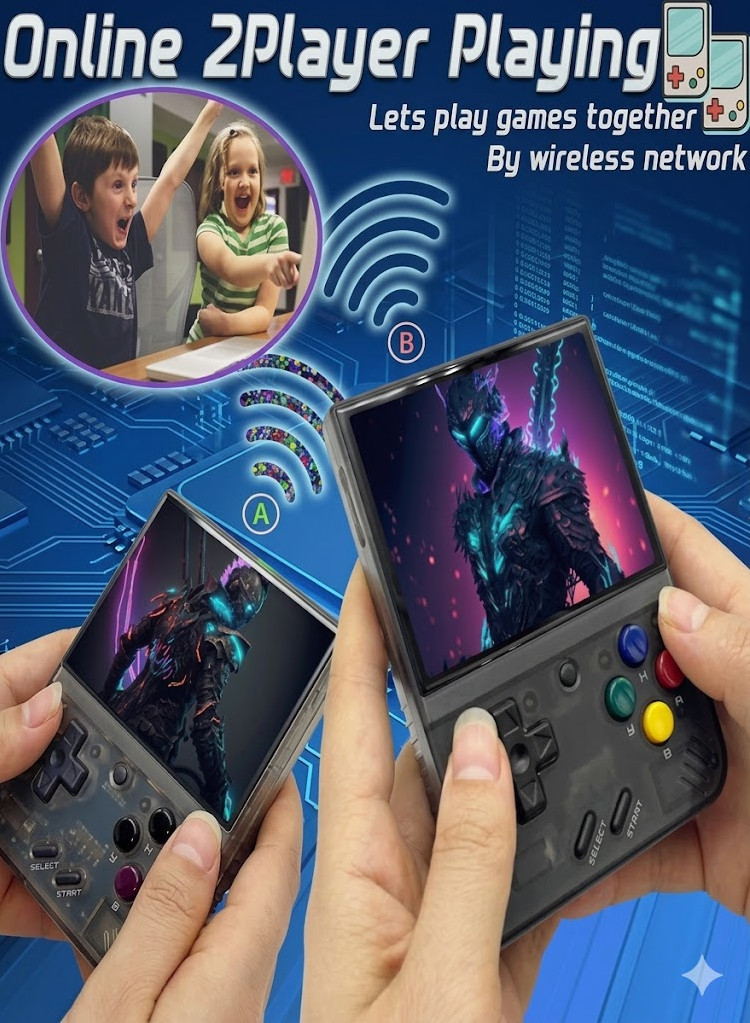 Miyoo Mini Plus 64GB Purple Retro Handheld Console OnionOS WiFi Netplay + Case