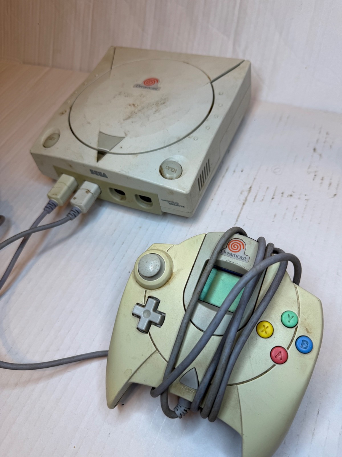 Sega Dreamcast Console Bundle w/ 2 Original Controllers Untested No Cords As-Is