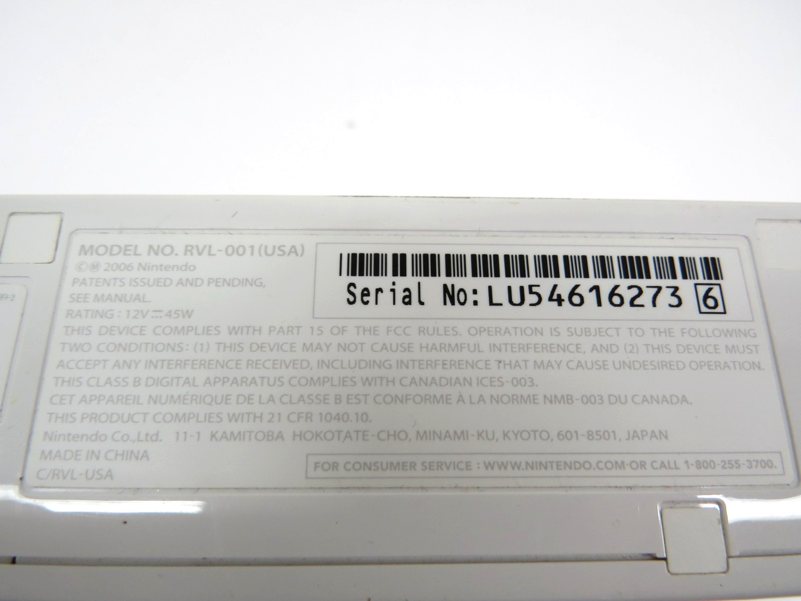 Nintendo Wii Game Console RVL-001 USA White W/Controller, Power, HDMI Adapter
