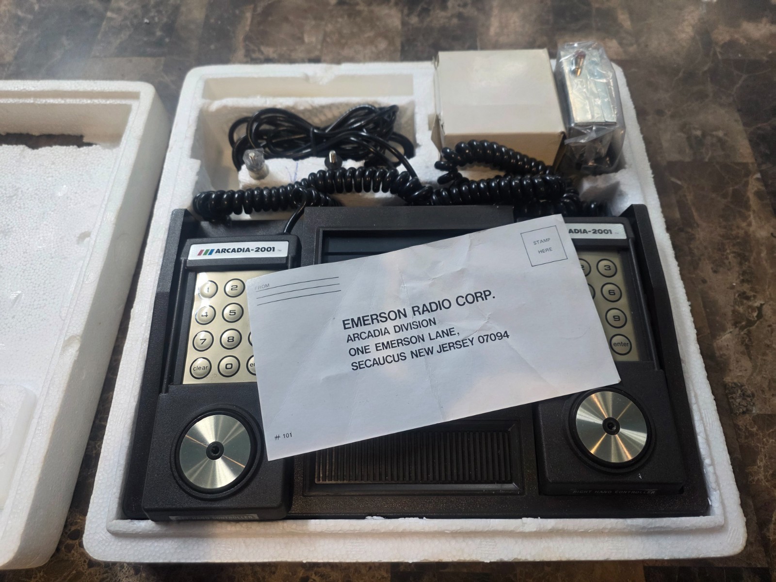 Emerson Arcadia 2001 Video Game Console + Space Raiders CIB + Original foam