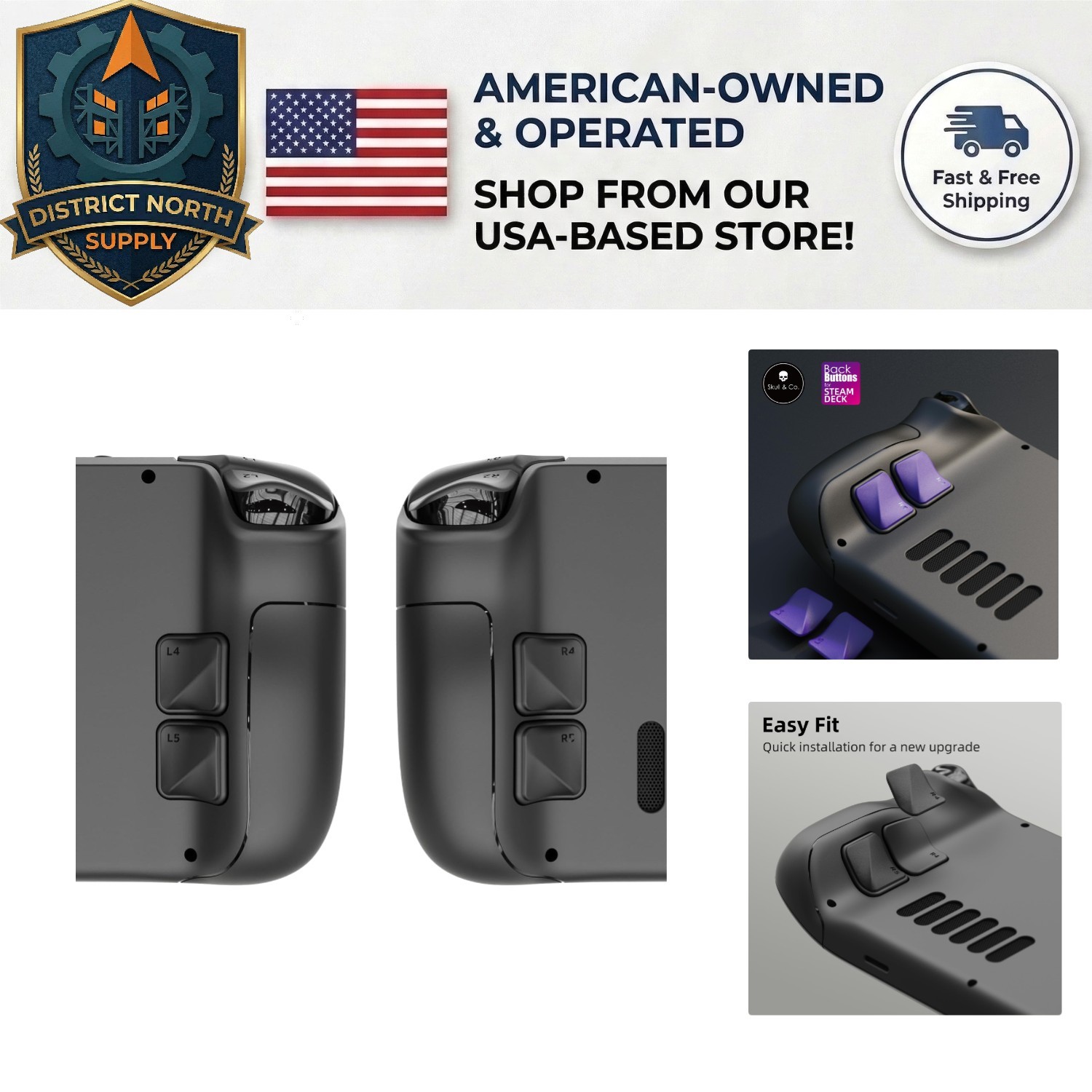 Upgrade Your Steam Deck with 4pcs Back Button Enhancement Set – Ergonomic