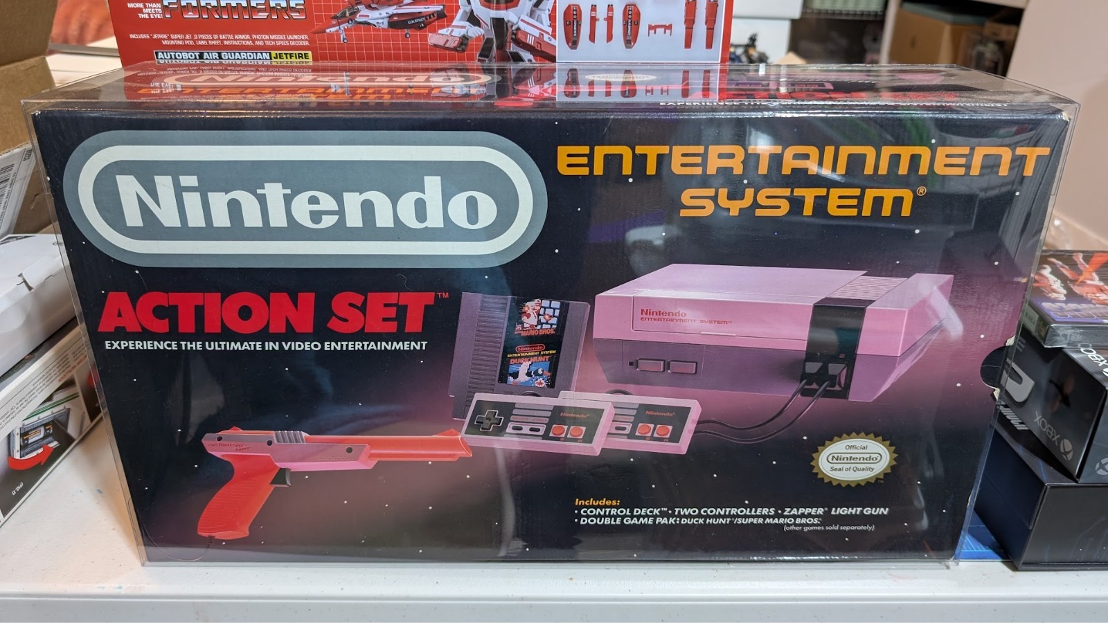 Nintendo NES Action Set Console Complete In Box Mario/Duck Hunt MINT Free Ship!
