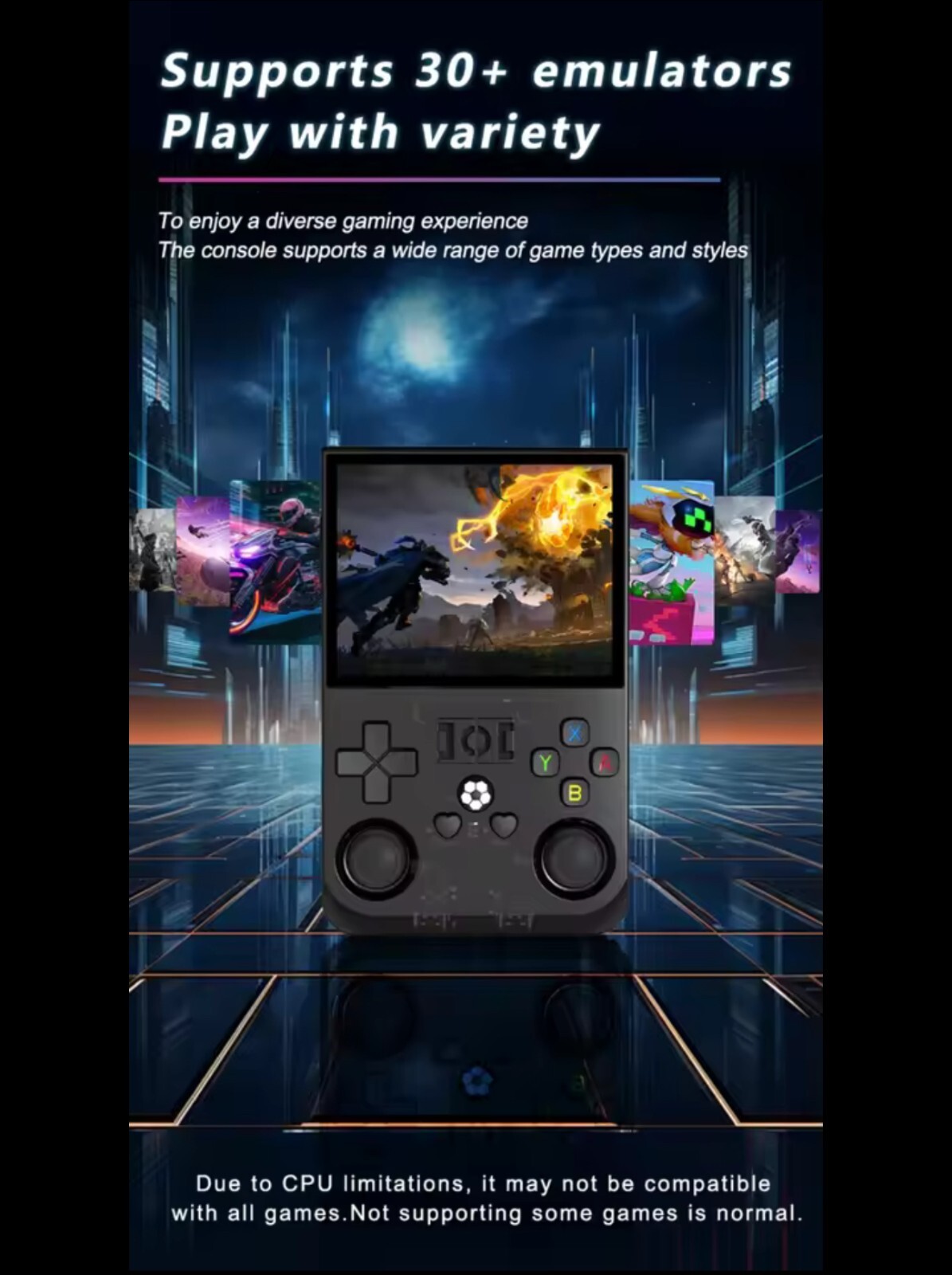 R36Pro MAX Retro Handheld Video Game Console IPS Screen BLACK w/ Carrying Case
