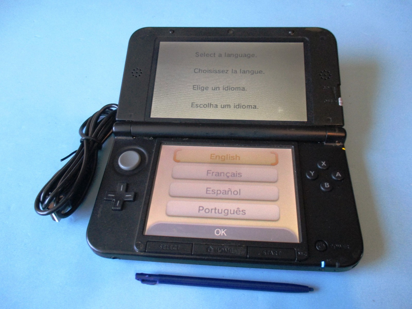 Nintendo 3DS XL Blue System w/Charger FREE Shipping!