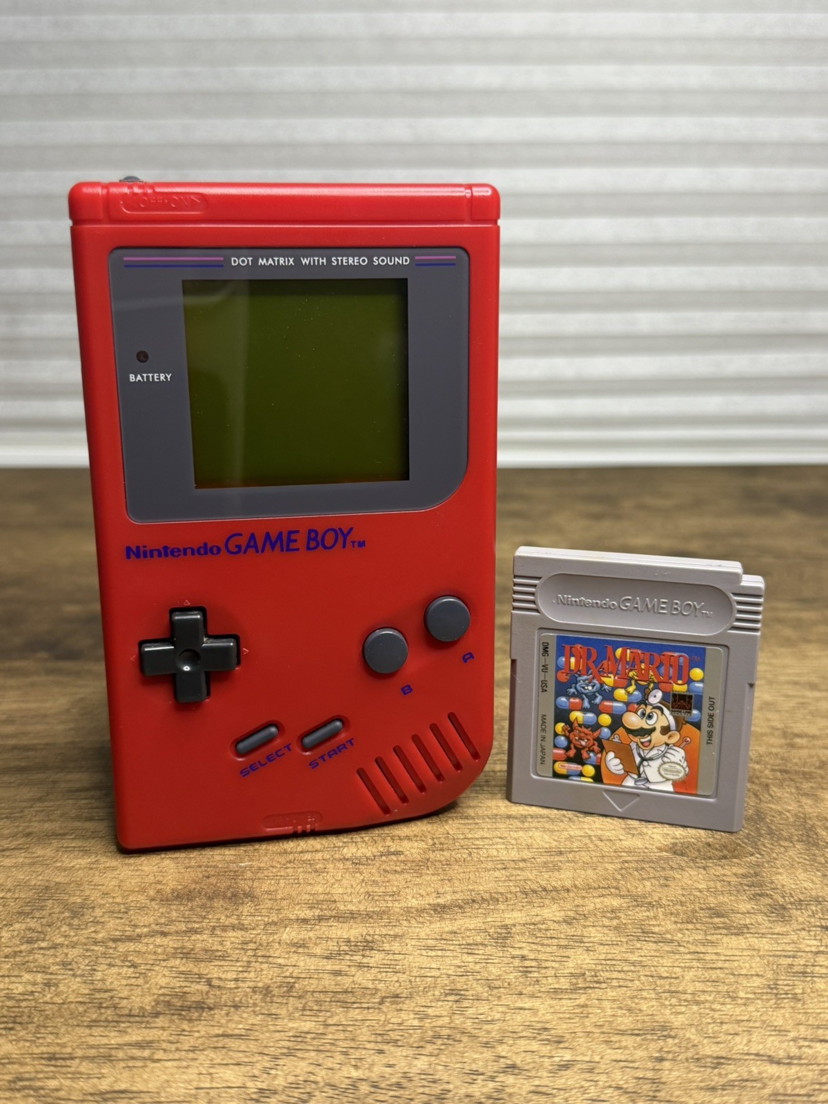 Original Nintendo Gameboy Console System Custom Red & Dr Mario! Great Condition!