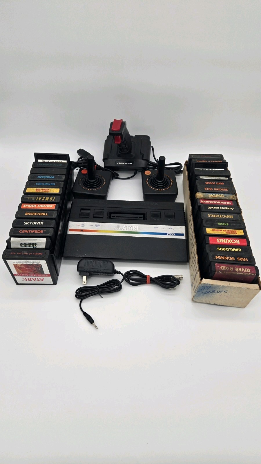 Vtg Atari 2600 Junior Jr Console System Bundle 30 Games Tested 3 Controllers