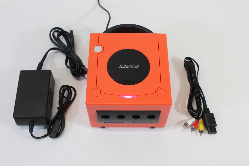 Nintendo Gamecube Console Warm Red x Black Pink LED GC NTSC-U/C US DOL-001 AC AV